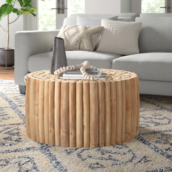 Vitiello Solid Wood Drum Coffee Table & Reviews Joss & Main